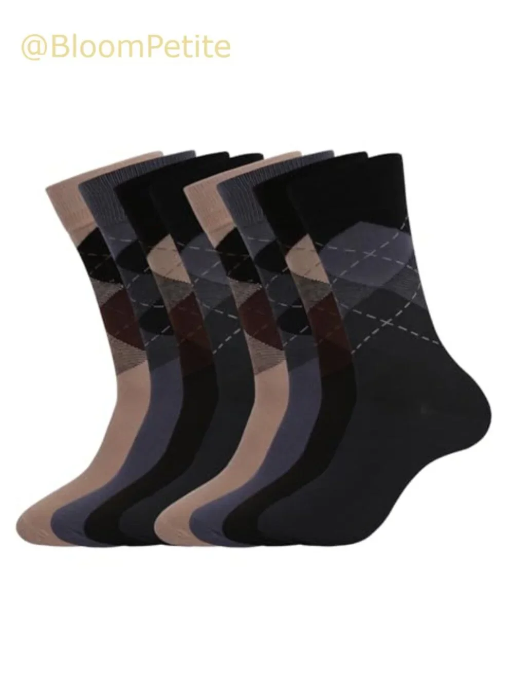 Mens Cotton Dress Socks Thin Lightweight Breathable Calf Socks 8 Pairs